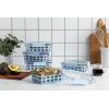imageEllo Duraglass 34 Cup Meal Prep Sets 10Pc 5 Pack Set Glass Food Storage Container with Silicone Boot and Airtight BPAFree Plastic Lids Dishwasher Microwave and Freezer Safe Garden GoalsHalogen Blue with Sleeve