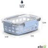 imageEllo Duraglass 34 Cup Meal Prep Sets 10Pc 5 Pack Set Glass Food Storage Container with Silicone Boot and Airtight BPAFree Plastic Lids Dishwasher Microwave and Freezer Safe Garden GoalsHalogen Blue with Sleeve