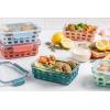 imageEllo Duraglass 34 Cup Meal Prep Sets 10Pc 5 Pack Set Glass Food Storage Container with Silicone Boot and Airtight BPAFree Plastic Lids Dishwasher Microwave and Freezer Safe Garden GoalsMelon