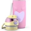 imageEllo Ellies 12oz Vacuum Insulated Stainless Steel Kids Water Bottle with Straw and Builtin Carrying Handle and LeakProof Locking Lid for School Backpack Lunchbox and Outdoor SportsUnicorn
