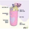 imageEllo Ellies 12oz Vacuum Insulated Stainless Steel Kids Water Bottle with Straw and Builtin Carrying Handle and LeakProof Locking Lid for School Backpack Lunchbox and Outdoor SportsUnicorn