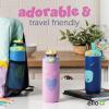imageEllo Ellies 12oz Vacuum Insulated Stainless Steel Kids Water Bottle with Straw and Builtin Carrying Handle and LeakProof Locking Lid for School Backpack Lunchbox and Outdoor SportsCat