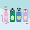 imageEllo Ellies 12oz Vacuum Insulated Stainless Steel Kids Water Bottle with Straw and Builtin Carrying Handle and LeakProof Locking Lid for School Backpack Lunchbox and Outdoor SportsCat