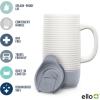 imageEllo Jane 18oz Ceramic Travel Mug with Handle SplashResistant Slider Lid and Builtin Coaster Perfect for Coffee and Tea BPA Free Dishwasher Safe Gift for Holiday Him Her Mothers DayGray