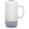 imageEllo Jane 18oz Ceramic Travel Mug with Handle SplashResistant Slider Lid and Builtin Coaster Perfect for Coffee and Tea BPA Free Dishwasher Safe Gift for Holiday Him Her Mothers DayGray