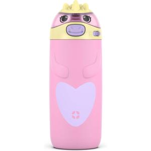 imageEllo Ellies 12oz Vacuum Insulated Stainless Steel Kids Water Bottle with Straw and Builtin Carrying Handle and LeakProof Locking Lid for School Backpack Lunchbox and Outdoor SportsUnicorn