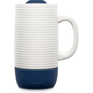 imageEllo Jane 18oz Ceramic Travel Mug with Handle SplashResistant Slider Lid and Builtin Coaster Perfect for Coffee and Tea BPA Free Dishwasher Safe Gift for Holiday Him Her Mothers DayMidnight