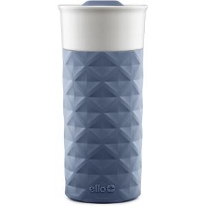 imageEllo Ogden 16oz Ceramic Travel Mug with SplashResistant Slider Lid and Protective Silicone Sleeve Perfect for Coffee or Tea BPAFree Gift for Holiday Him Her Mothers Day Dishwasher SafeEvening Blue