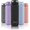 imageEllo Cooper 22oz Stainless Steel Water Bottle with Straw and Carry Handle Double Walled and Vacuum Insulated Metal Leak Proof Locking Lid with Soft Silicone Spout Reusable BPA Free BlackBlack