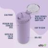 imageEllo Cooper 22oz Stainless Steel Water Bottle with Straw and Carry Handle Double Walled and Vacuum Insulated Metal Leak Proof Locking Lid with Soft Silicone Spout Reusable BPA Free BlackLilac