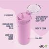 imageEllo Cooper 22oz Stainless Steel Water Bottle with Straw and Carry Handle Double Walled and Vacuum Insulated Metal Leak Proof Locking Lid with Soft Silicone Spout Reusable BPA Free BlackBubblegum