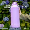 imageEllo Cooper 22oz Stainless Steel Water Bottle with Straw and Carry Handle Double Walled and Vacuum Insulated Metal Leak Proof Locking Lid with Soft Silicone Spout Reusable BPA Free BlackLilac