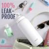 imageEllo Cooper 22oz Stainless Steel Water Bottle with Straw and Carry Handle Double Walled and Vacuum Insulated Metal Leak Proof Locking Lid with Soft Silicone Spout Reusable BPA Free BlackLilac