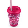 imageEllo Kids Plastic Reusable Color Changing Cups with Twist on SplashProof Lids and Straw BPA Free Dishwasher Safe 12oz Rainforest 4 Pack10 Pack Fruit Pop