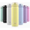 imageEllo Cooper 22oz Stainless Steel Water Bottle with Straw and Carry Handle Double Walled and Vacuum Insulated Metal Leak Proof Locking Lid with Soft Silicone Spout Reusable BPA Free BlackLemonade