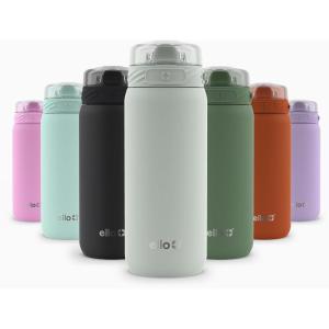 imageEllo Cooper 22oz Stainless Steel Water Bottle with Straw and Carry Handle Double Walled and Vacuum Insulated Metal Leak Proof Locking Lid with Soft Silicone Spout Reusable BPA Free BlackSage