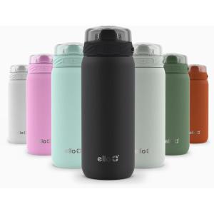 imageEllo Cooper 22oz Stainless Steel Water Bottle with Straw and Carry Handle Double Walled and Vacuum Insulated Metal Leak Proof Locking Lid with Soft Silicone Spout Reusable BPA Free BlackBlack