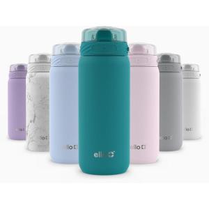 imageEllo Cooper 22oz Stainless Steel Water Bottle with Straw and Carry Handle Double Walled and Vacuum Insulated Metal Leak Proof Locking Lid with Soft Silicone Spout Reusable BPA Free BlackAntigua
