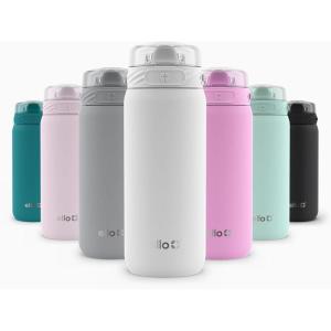 imageEllo Cooper 22oz Stainless Steel Water Bottle with Straw and Carry Handle Double Walled and Vacuum Insulated Metal Leak Proof Locking Lid with Soft Silicone Spout Reusable BPA Free BlackWhite