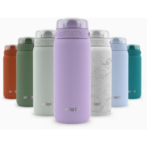 imageEllo Cooper 22oz Stainless Steel Water Bottle with Straw and Carry Handle Double Walled and Vacuum Insulated Metal Leak Proof Locking Lid with Soft Silicone Spout Reusable BPA Free BlackLilac