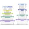imageEllo Color Lock 34 Cup 10PC 5 Pack Glass Meal Prep Sets LeakProof Glass Food Storage Containers with Airtight BPAFree Plastic Lids Dishwasher Microwave and Freezer Safe Purple RainPurple Rain