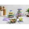 imageEllo Color Lock 34 Cup 10PC 5 Pack Glass Meal Prep Sets LeakProof Glass Food Storage Containers with Airtight BPAFree Plastic Lids Dishwasher Microwave and Freezer Safe Purple RainPurple Rain
