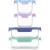 imageEllo Color Lock 34 Cup 10PC 5 Pack Glass Meal Prep Sets LeakProof Glass Food Storage Containers with Airtight BPAFree Plastic Lids Dishwasher Microwave and Freezer Safe Purple RainPurple Rain