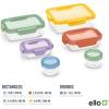 imageEllo Color Lock 34 Cup 10PC 5 Pack Glass Meal Prep Sets LeakProof Glass Food Storage Containers with Airtight BPAFree Plastic Lids Dishwasher Microwave and Freezer Safe Purple RainDesert Festival