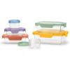 imageEllo Color Lock 34 Cup 10PC 5 Pack Glass Meal Prep Sets LeakProof Glass Food Storage Containers with Airtight BPAFree Plastic Lids Dishwasher Microwave and Freezer Safe Purple RainDesert Festival