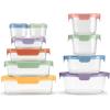 imageEllo Color Lock 34 Cup 10PC 5 Pack Glass Meal Prep Sets LeakProof Glass Food Storage Containers with Airtight BPAFree Plastic Lids Dishwasher Microwave and Freezer Safe Purple RainDesert Festival