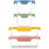 imageEllo Color Lock 34 Cup 10PC 5 Pack Glass Meal Prep Sets LeakProof Glass Food Storage Containers with Airtight BPAFree Plastic Lids Dishwasher Microwave and Freezer Safe Purple RainDesert Festival