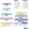 imageEllo Color Lock 34 Cup 10PC 5 Pack Glass Meal Prep Sets LeakProof Glass Food Storage Containers with Airtight BPAFree Plastic Lids Dishwasher Microwave and Freezer Safe Purple RainPurple Rain