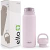 imageEllo Cooper 32oz Stainless Steel Water Bottle with 2 Lids Chug and Straw  Leak Proof  Double Walled and Vacuum Insulated  Built in Carry Loop  Dishwasher Safe  Bubblegum PinkCashmere Pink