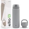 imageEllo Cooper 32oz Stainless Steel Water Bottle with 2 Lids Chug and Straw  Leak Proof  Double Walled and Vacuum Insulated  Built in Carry Loop  Dishwasher Safe  Bubblegum PinkGray