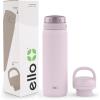 imageEllo Cooper 32oz Stainless Steel Water Bottle with 2 Lids Chug and Straw  Leak Proof  Double Walled and Vacuum Insulated  Built in Carry Loop  Dishwasher Safe  Bubblegum PinkCashmere Pink
