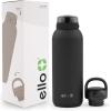 imageEllo Cooper 32oz Stainless Steel Water Bottle with 2 Lids Chug and Straw  Leak Proof  Double Walled and Vacuum Insulated  Built in Carry Loop  Dishwasher Safe  Bubblegum PinkBlack