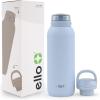 imageEllo Cooper 32oz Stainless Steel Water Bottle with 2 Lids Chug and Straw  Leak Proof  Double Walled and Vacuum Insulated  Built in Carry Loop  Dishwasher Safe  Bubblegum PinkHalogen Blue