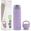 imageEllo Cooper 32oz Stainless Steel Water Bottle with 2 Lids Chug and Straw  Leak Proof  Double Walled and Vacuum Insulated  Built in Carry Loop  Dishwasher Safe  Bubblegum PinkLilac