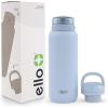 imageEllo Cooper 32oz Stainless Steel Water Bottle with 2 Lids Chug and Straw  Leak Proof  Double Walled and Vacuum Insulated  Built in Carry Loop  Dishwasher Safe  Bubblegum PinkHalogen Blue