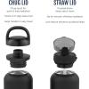 imageEllo Cooper 32oz Stainless Steel Water Bottle with 2 Lids Chug and Straw  Leak Proof  Double Walled and Vacuum Insulated  Built in Carry Loop  Dishwasher Safe  Bubblegum PinkWhite Marble
