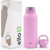 imageEllo Cooper 32oz Stainless Steel Water Bottle with 2 Lids Chug and Straw  Leak Proof  Double Walled and Vacuum Insulated  Built in Carry Loop  Dishwasher Safe  Bubblegum PinkBubblegum