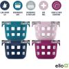 imageEllo Duraglass 2Pack 2 Cup Reusable Glass Container Jar with Leak Proof Lids and Protective Silicone Sleeves  Perfect for Overnight Oats Snacks Yogurt  BPAFree  Dishwasher Safe  Halogen BlueEvening Orchard