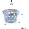 imageEllo Duraglass 2Pack 2 Cup Reusable Glass Container Jar with Leak Proof Lids and Protective Silicone Sleeves  Perfect for Overnight Oats Snacks Yogurt  BPAFree  Dishwasher Safe  Halogen BlueHalogen Blue