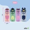 imageEllo Ellies 16oz Plastic Kids Water Bottle with Straw and Builtin Carrying Handle and LeakProof Locking Lid for School backpack Lunchbox and Outdoor SportsCat
