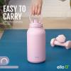 imageEllo Hydra 64oz Half Gallon Vacuum Insulated Stainless Steel Jug with Locking LeakProof Lid and Soft Silicone Straw Metal Reusable Water Bottle Keeps Cold All DayGray