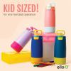 imageEllo Kids Colby 12oz Stainless Steel Insulated Water Bottle with Straw and BuiltIn Silicone Coaster Carrying Handle and LeakProof Locking Lid for School Backpack Lunchbox and Outdoor SportsTealGreen