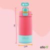 imageEllo Kids Colby 12oz Stainless Steel Insulated Water Bottle with Straw and BuiltIn Silicone Coaster Carrying Handle and LeakProof Locking Lid for School Backpack Lunchbox and Outdoor SportsCoralMint