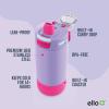 imageEllo Kids Colby 12oz Stainless Steel Insulated Water Bottle with Straw and BuiltIn Silicone Coaster Carrying Handle and LeakProof Locking Lid for School Backpack Lunchbox and Outdoor SportsLilacPink