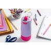 imageEllo Kids Colby 12oz Stainless Steel Insulated Water Bottle with Straw and BuiltIn Silicone Coaster Carrying Handle and LeakProof Locking Lid for School Backpack Lunchbox and Outdoor SportsLilacPink