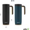 imageEllo Magnet 18oz Vacuum Insulated Stainless Steel Travel Mug with Side Handle and LeakProof Slider Lid and Builtin Coaster Keeps Hot for 5 Hours Perfect for Coffee or Tea BPAFree Holiday GiftPoseidon
